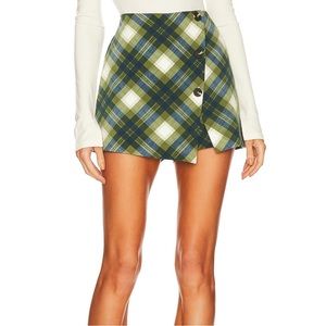 NWT Faux Wrap Vintage Plaid Mini Skirt